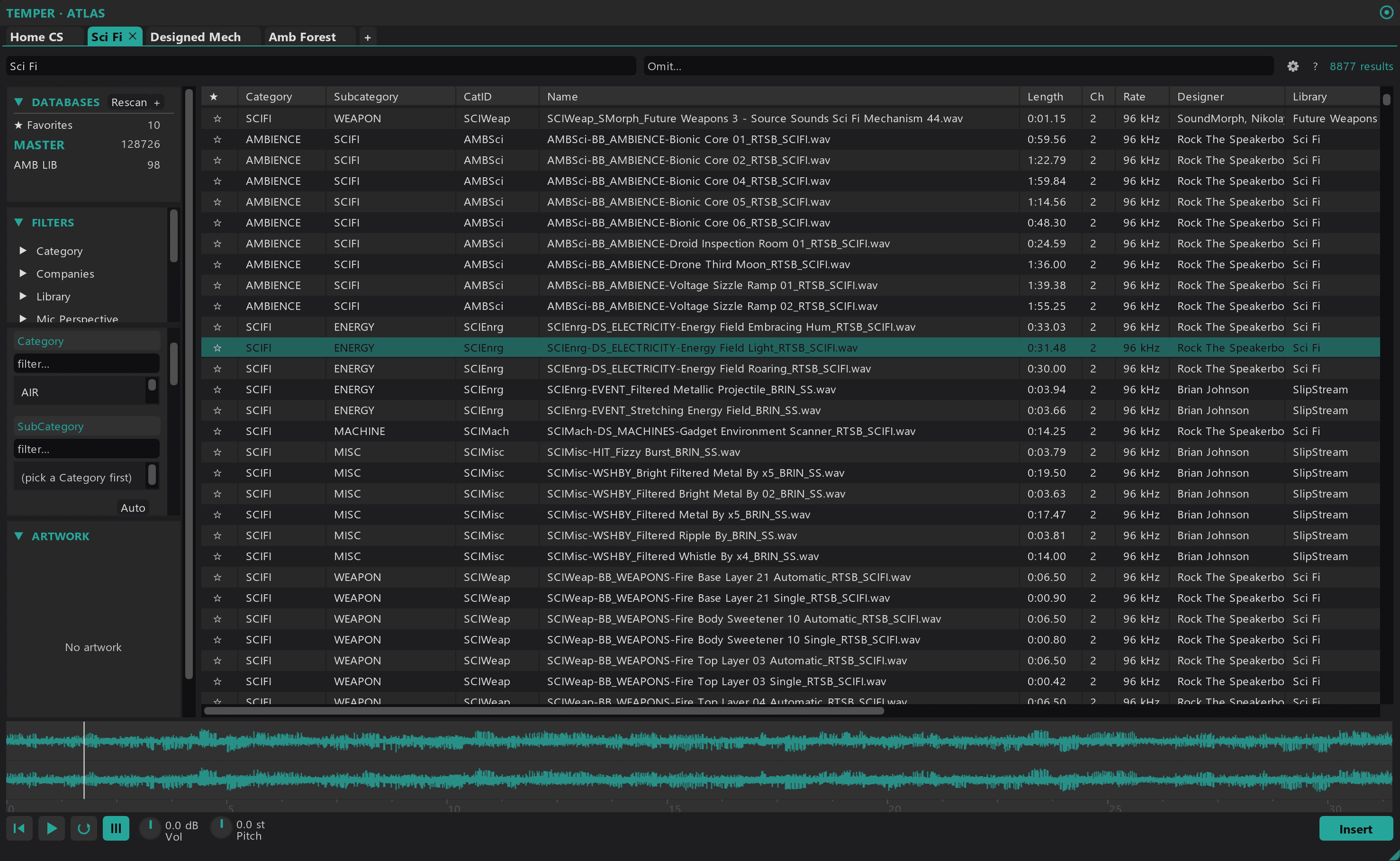 Temper Atlas interface