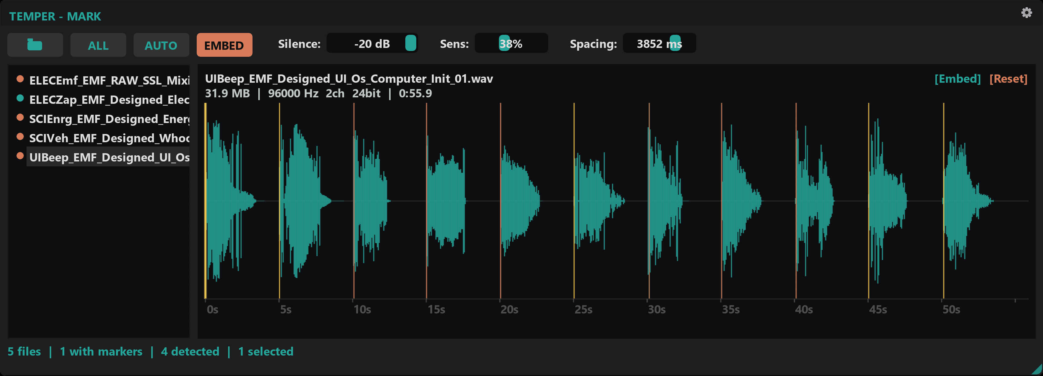 Temper Mark interface