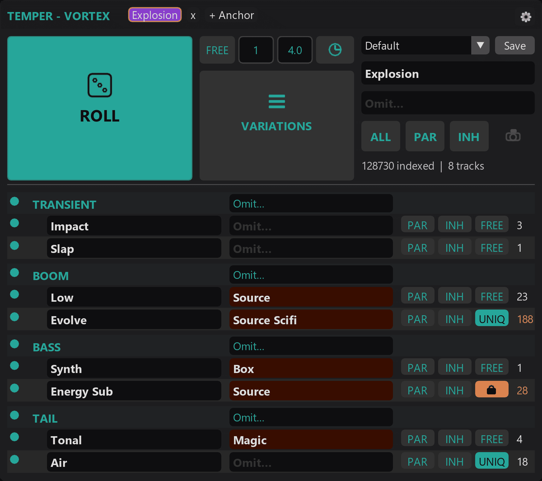 Temper Vortex interface